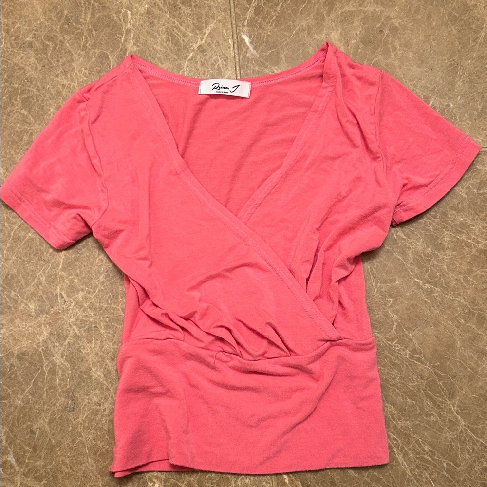 🌹5 for $50🌹 Pink V Neck Wrap Top